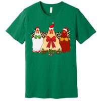 Funny Festive Christmas Chickens Premium T-Shirt