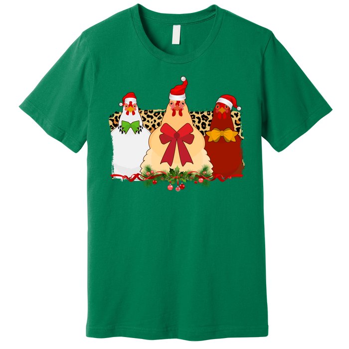 Funny Festive Christmas Chickens Premium T-Shirt