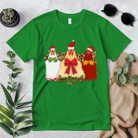 Funny Festive Christmas Chickens Premium T-Shirt