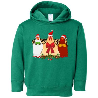 Funny Festive Christmas Chickens Toddler Hoodie