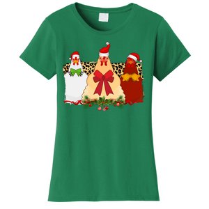 Funny Festive Christmas Chickens Women's T-Shirt