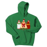 Funny Festive Christmas Chickens Kids Hoodie