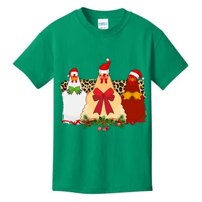 Funny Festive Christmas Chickens Kids T-Shirt