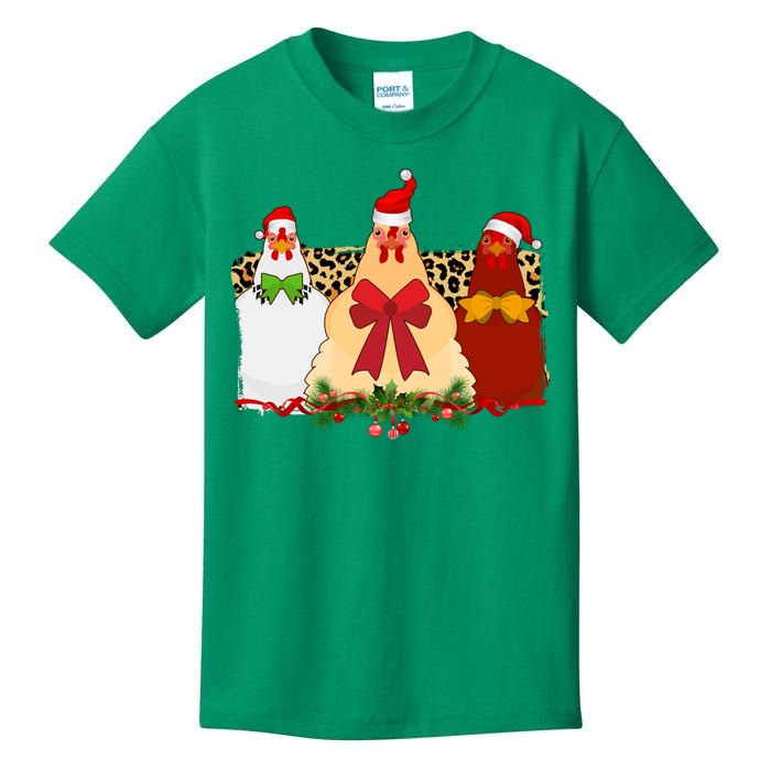 Funny Festive Christmas Chickens Kids T-Shirt