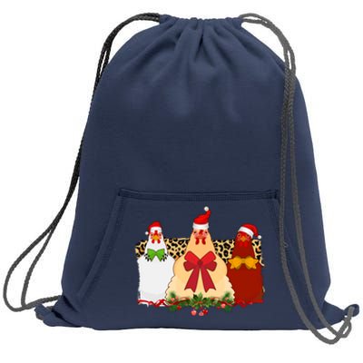 Funny Festive Christmas Chickens Sweatshirt Cinch Pack Bag