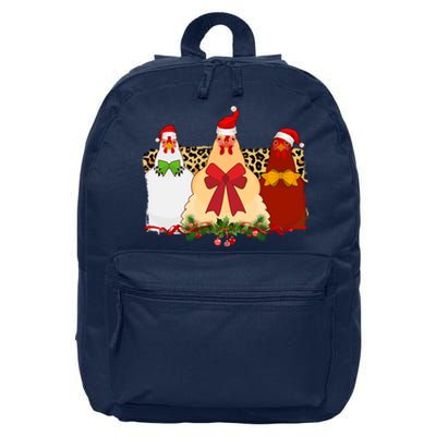 Funny Festive Christmas Chickens 16 in Basic Backpack