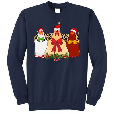 Funny Festive Christmas Chickens Tall Sweatshirt