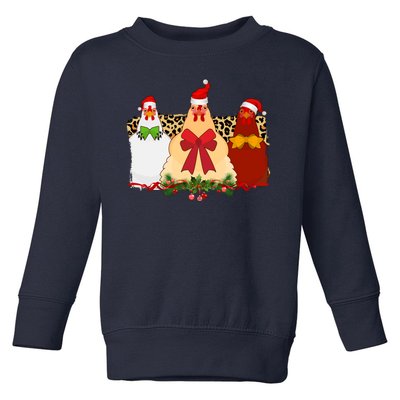 Funny Festive Christmas Chickens Toddler Sweatshirt