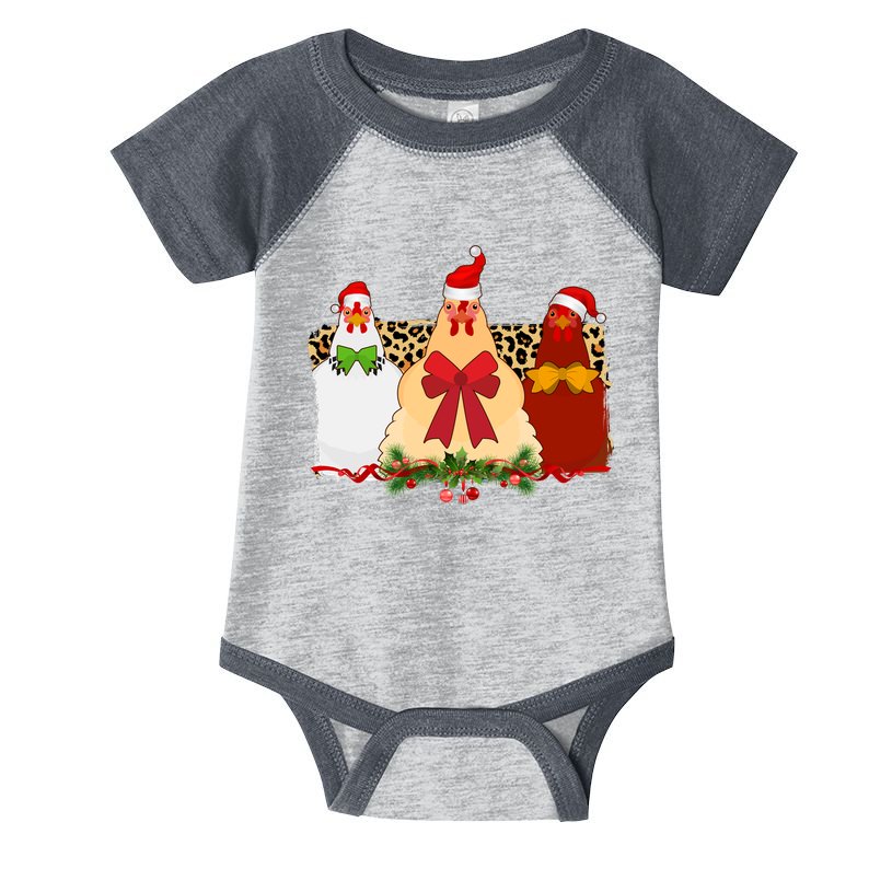 Funny Festive Christmas Chickens Infant Baby Jersey Bodysuit