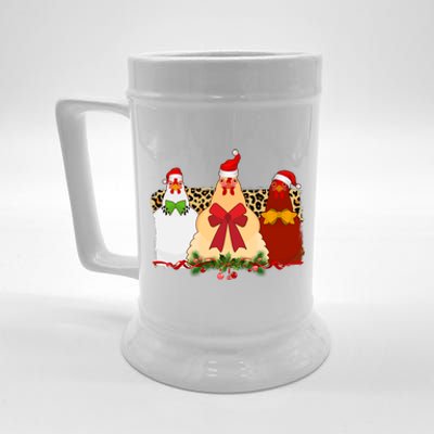 Funny Festive Christmas Chickens Beer Stein