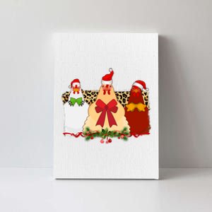 Funny Festive Christmas Chickens Canvas