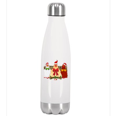 Funny Festive Christmas Chickens Stainless Steel Insulated Water Bottle