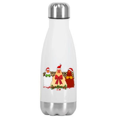 Funny Festive Christmas Chickens Stainless Steel Insulated Water Bottle