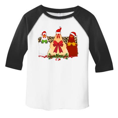 Funny Festive Christmas Chickens Toddler Fine Jersey T-Shirt