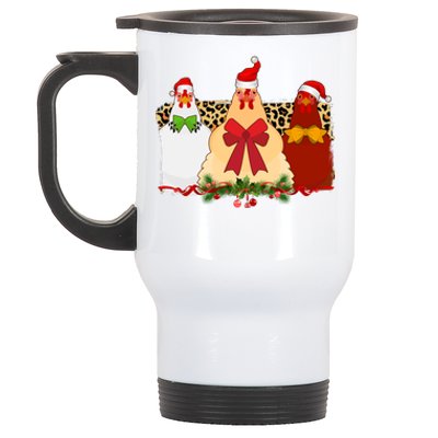 Funny Festive Christmas Chickens Stainless Steel Travel Mug