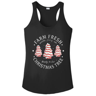 Farm Fresh Christmas Tree Cakes Funny Tree Farm Xmas Pajamas Ladies PosiCharge Competitor Racerback Tank