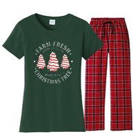 Farm Fresh Christmas Tree Cakes Funny Tree Farm Xmas Pajamas Women's Flannel Pajama Set