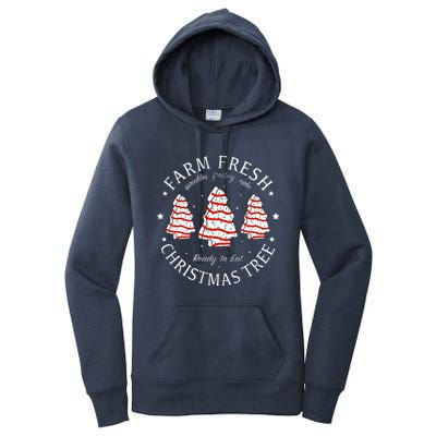 Farm Fresh Christmas Tree Cakes Funny Tree Farm Xmas Pajamas Women's Pullover Hoodie