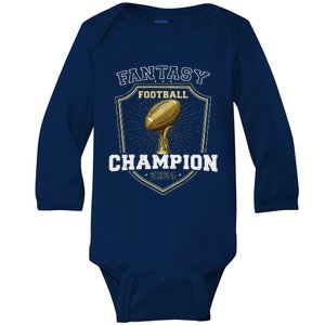 Fantasy Football Champion 2024 Baby Long Sleeve Bodysuit