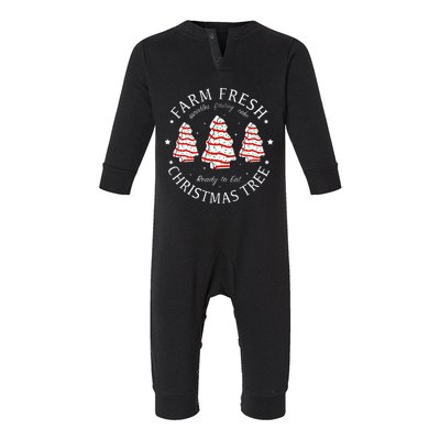 Farm Fresh Christmas Tree Cakes Funny Tree Farm Xmas Pajamas Infant Fleece One Piece