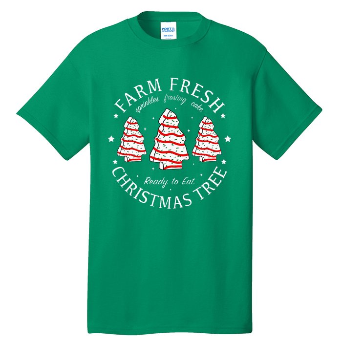 Farm Fresh Christmas Tree Cakes Funny Tree Farm Xmas Pajamas Tall T-Shirt