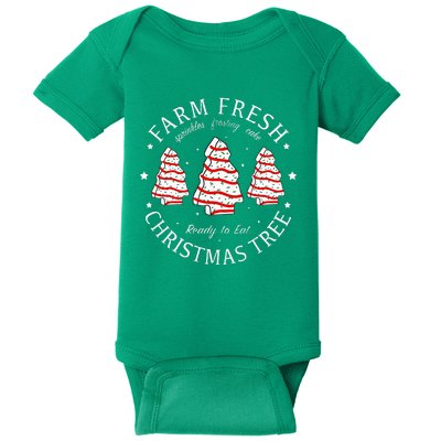 Farm Fresh Christmas Tree Cakes Funny Tree Farm Xmas Pajamas Baby Bodysuit