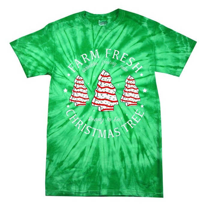 Farm Fresh Christmas Tree Cakes Funny Tree Farm Xmas Pajamas Tie-Dye T-Shirt