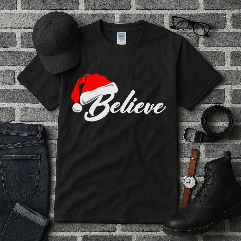 Funny Family Christmas Believe Santa Claus Cute Xmas Holiday Tall T-Shirt