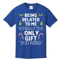 Funny Family Christmas Gift Being Related To Me Gift Kids T-Shirt