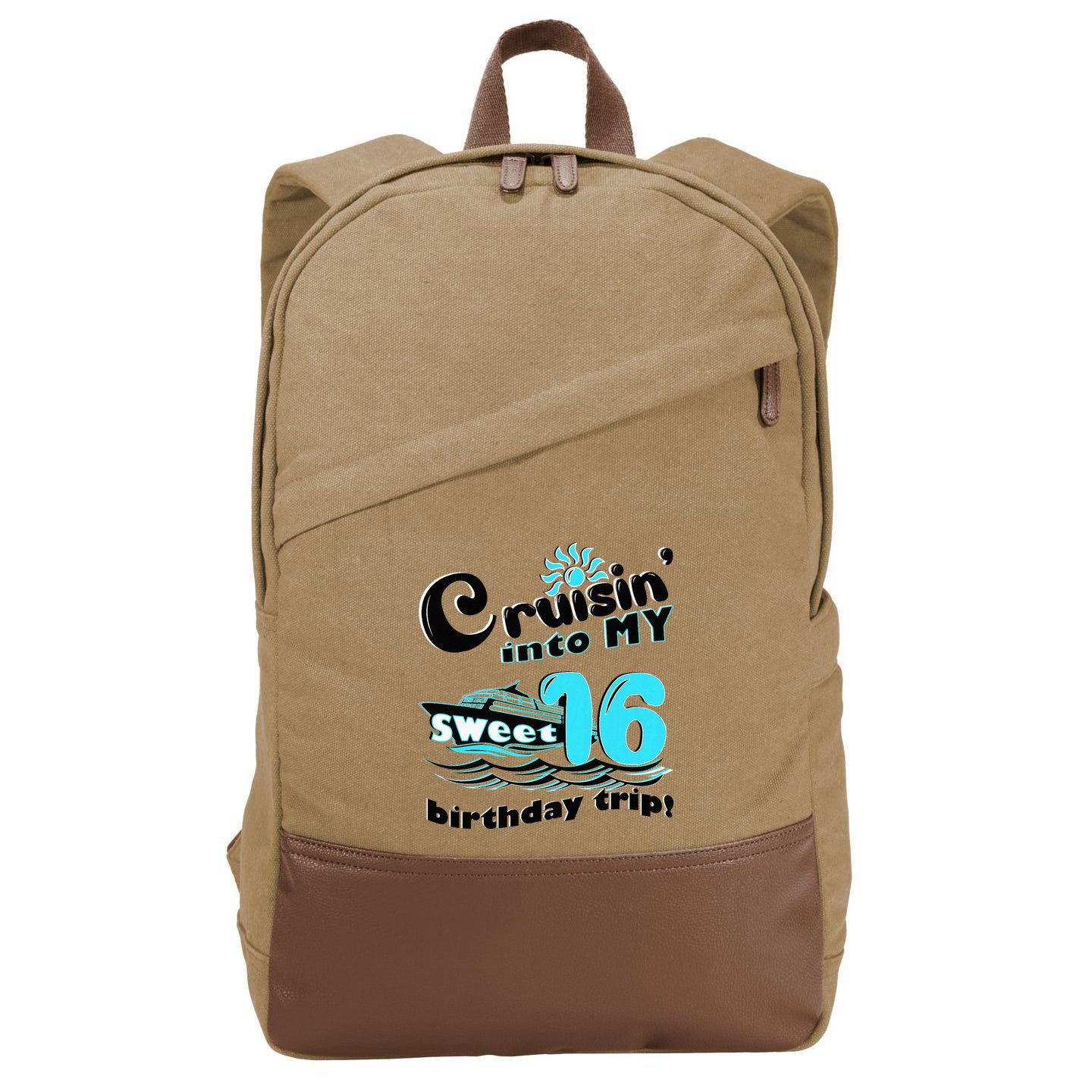 Friendship Family Cruise Trip Daughter Cotton Canvas Backpack