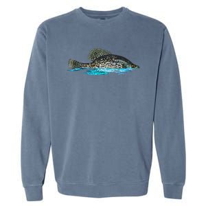 Fishing For Crappie Fish Graphic Art Freshwater Fisherman Garment-Dyed Sweatshirt