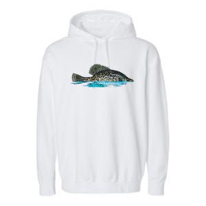 Fishing For Crappie Fish Graphic Art Freshwater Fisherman Garment-Dyed Fleece Hoodie