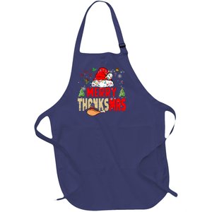 Funny Family Christmas Merry Thanksmas Cute Xmas Holiday Full-Length Apron With Pockets