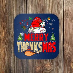 Funny Family Christmas Merry Thanksmas Cute Xmas Holiday Coaster