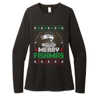 Funny Fishing Christmas Merry Fishmas Fishers Funny Gift Womens CVC Long Sleeve Shirt