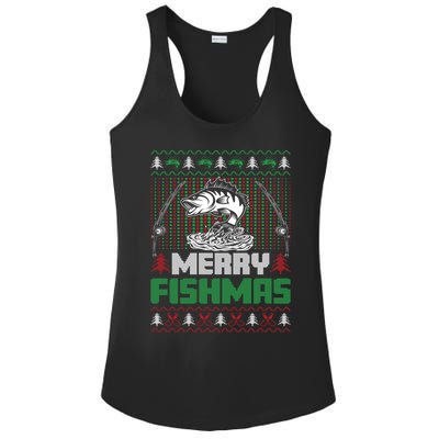 Funny Fishing Christmas Merry Fishmas Fishers Funny Gift Ladies PosiCharge Competitor Racerback Tank