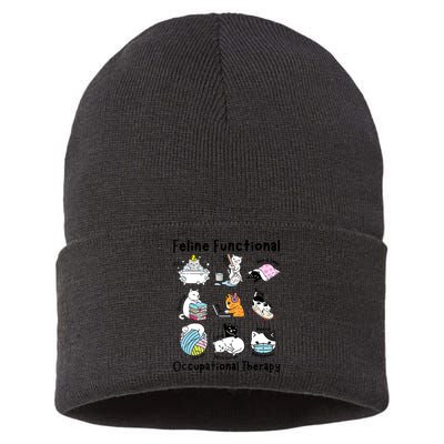 Feline Fun Cat Functional Occupational Therapy OT Therapist  Sustainable Knit Beanie