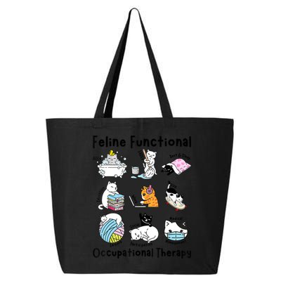 Feline Fun Cat Functional Occupational Therapy OT Therapist  25L Jumbo Tote