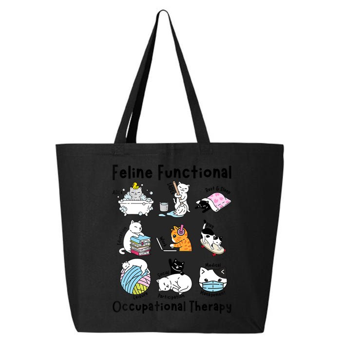 Feline Fun Cat Functional Occupational Therapy OT Therapist  25L Jumbo Tote
