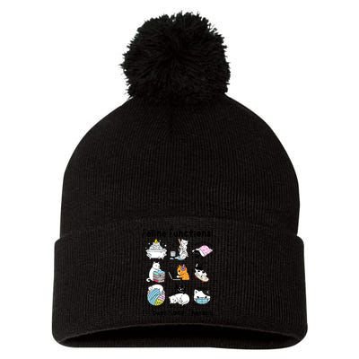 Feline Fun Cat Functional Occupational Therapy OT Therapist  Pom Pom 12in Knit Beanie