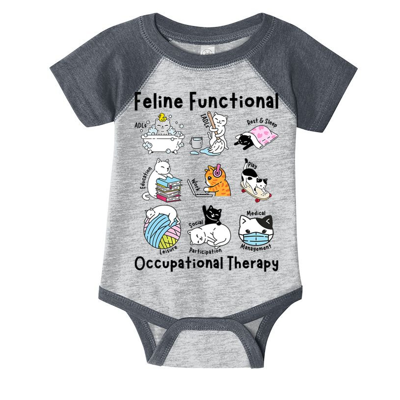 Feline Fun Cat Functional Occupational Therapy OT Therapist  Infant Baby Jersey Bodysuit