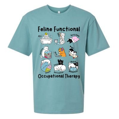 Feline Fun Cat Functional Occupational Therapy OT Therapist  Sueded Cloud Jersey T-Shirt