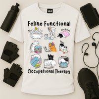 Feline Fun Cat Functional Occupational Therapy OT Therapist  Performance Shirt