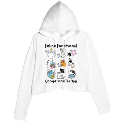 Feline Fun Cat Functional Occupational Therapy OT Therapist  Crop Fleece Hoodie