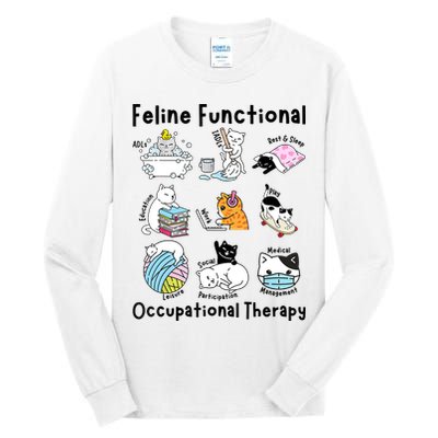 Feline Fun Cat Functional Occupational Therapy OT Therapist  Tall Long Sleeve T-Shirt