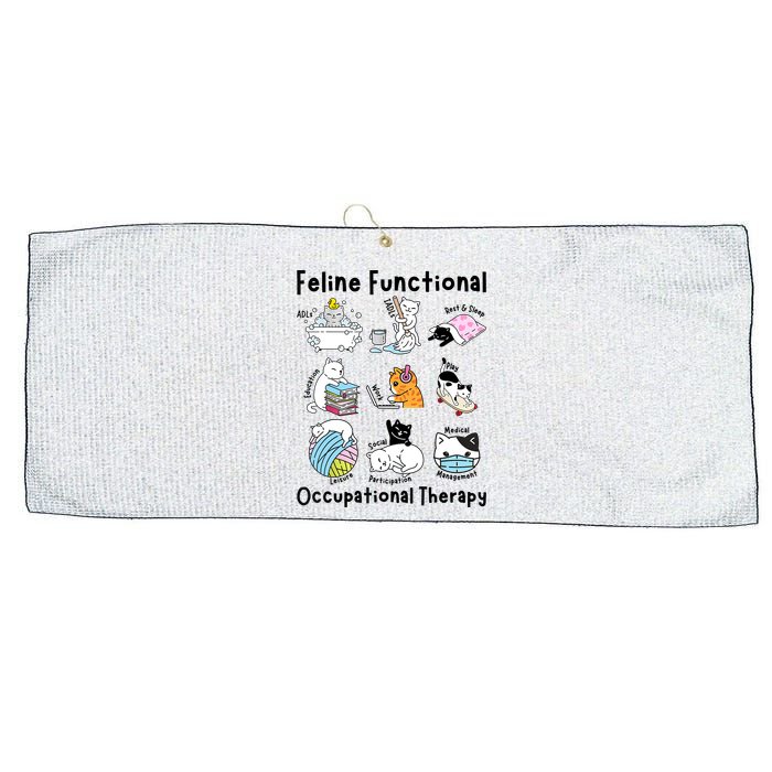 Feline Fun Cat Functional Occupational Therapy OT Therapist  Large Microfiber Waffle Golf Towel
