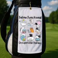Feline Fun Cat Functional Occupational Therapy OT Therapist  Golf Towel
