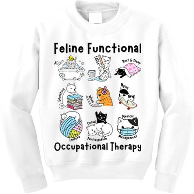 Feline Fun Cat Functional Occupational Therapy OT Therapist  Kids Sweatshirt