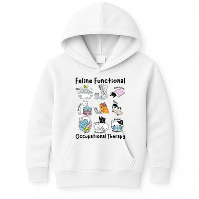 Feline Fun Cat Functional Occupational Therapy OT Therapist  Kids Hoodie