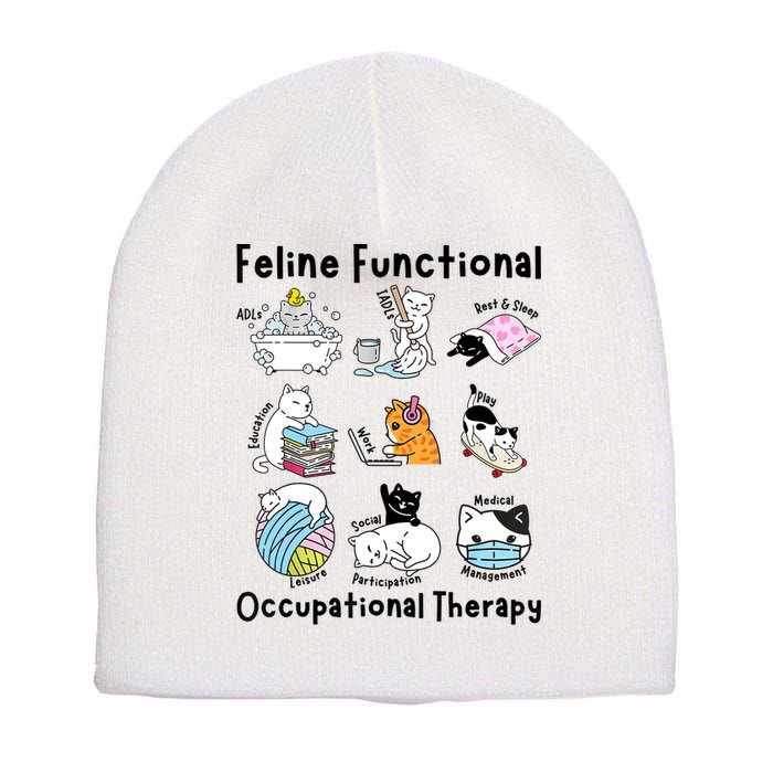 Feline Fun Cat Functional Occupational Therapy OT Therapist  Short Acrylic Beanie